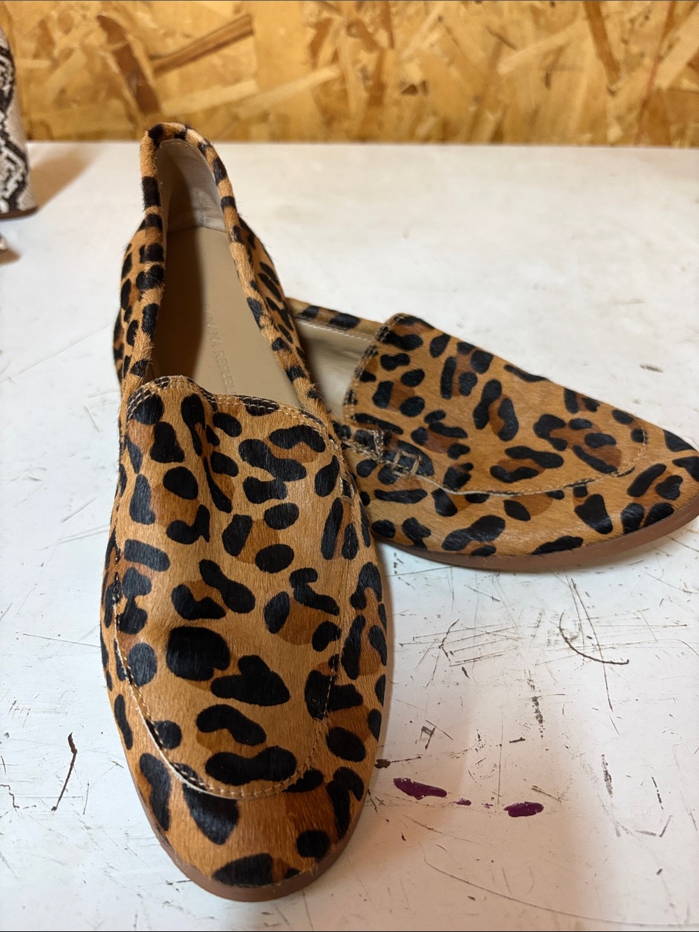 Banana Republic Leopard-Print Slip-On Loafers in Tan and Black
